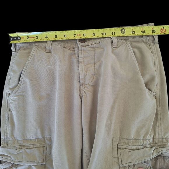 Joie Ripstop Cropped Cargo Pants VTG Y2K MADE IN USA Khaki Button Fly size 27 - Picture 11 of 16